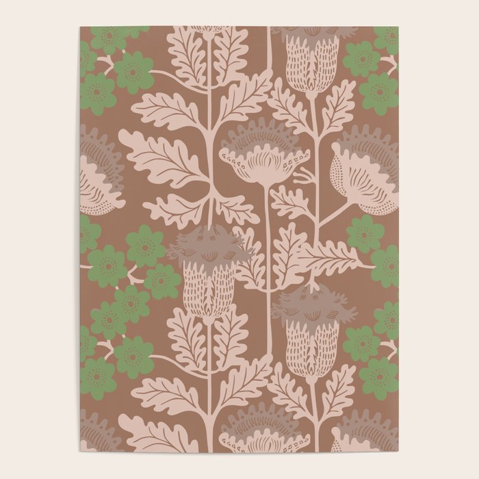 CELIE GARDEN  Inspired by PANTONE 17 1230 Mocha Mousse Poster Gallery Image 1