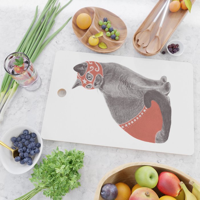 Cat Wrestler Cutting Board Gallery Image 2