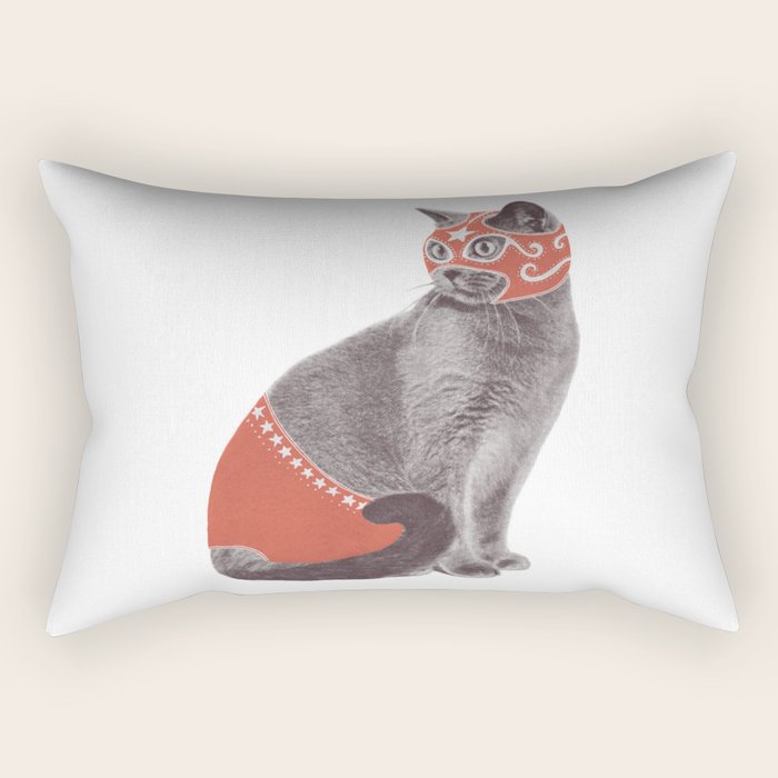 Cat Wrestler Rectangular Pillow Gallery Image 2