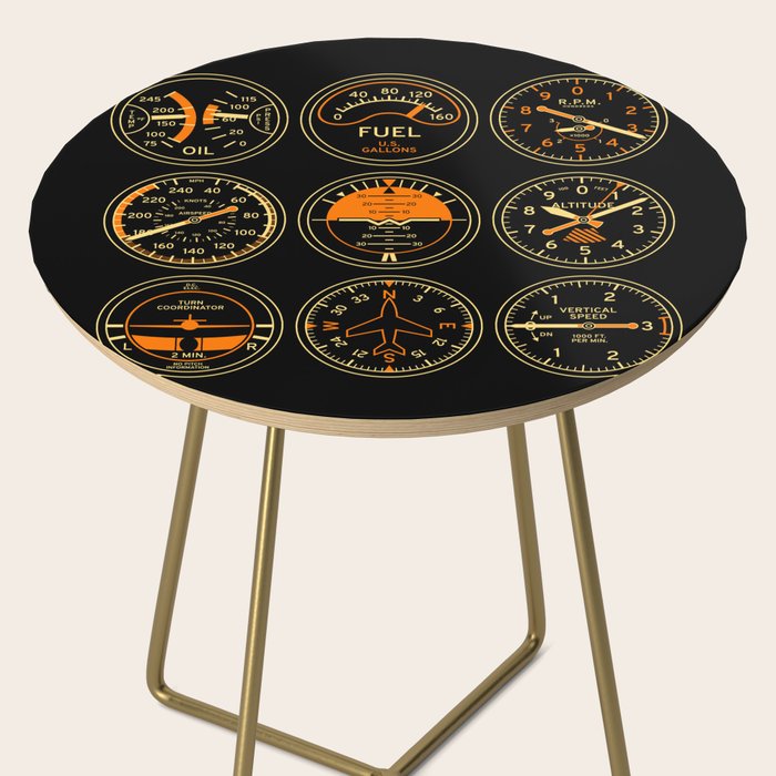 Aircraft Flight Instruments - Full Black Side Table Gallery Image 2