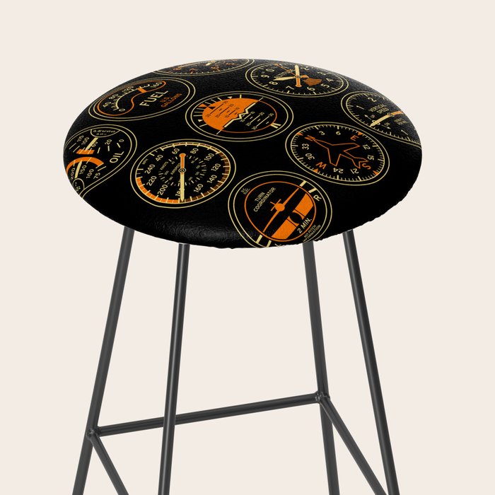 Aircraft Flight Instruments - Full Black Stool Gallery Image 2