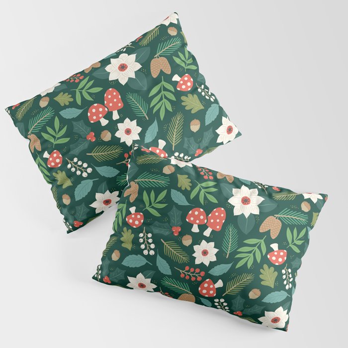 Woodland Holiday Botanicals Pillow Sham Gallery Image 3