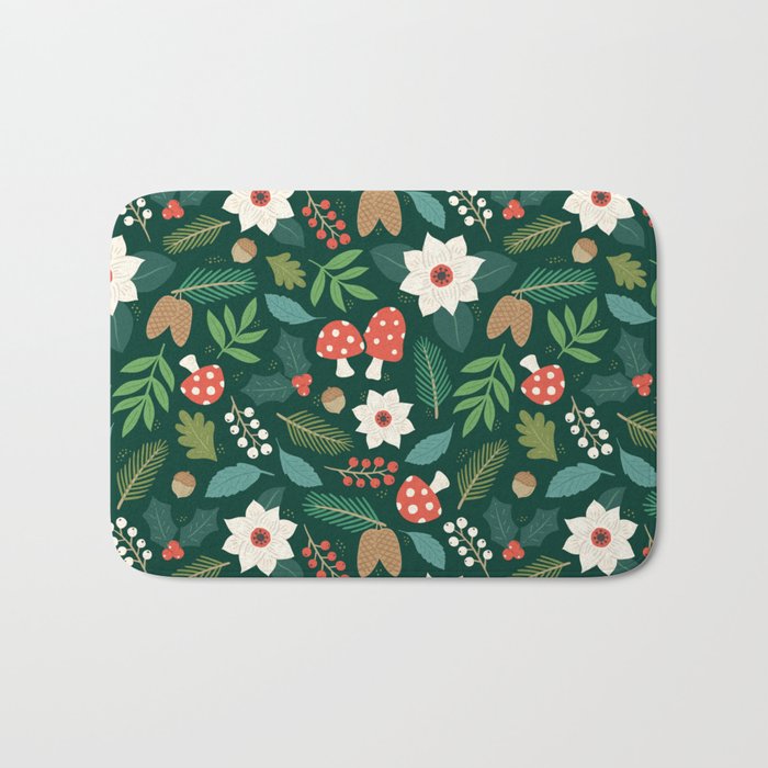Woodland Holiday Botanicals Bath Mat Gallery Image 1