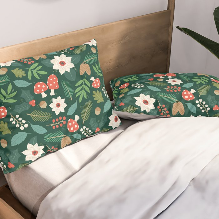 Woodland Holiday Botanicals Pillow Sham Gallery Image 2