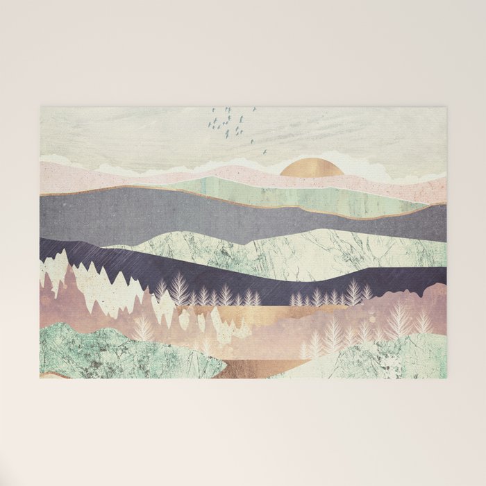Golden Spring Reflection Welcome Mat Gallery Image 1