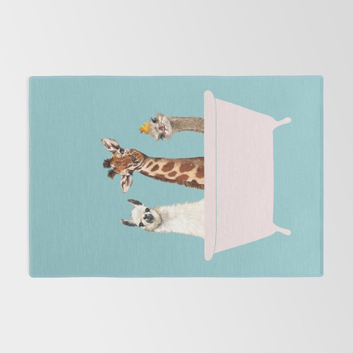 Playful Gangs in Bathtub Blue Rug Gallery Image 2