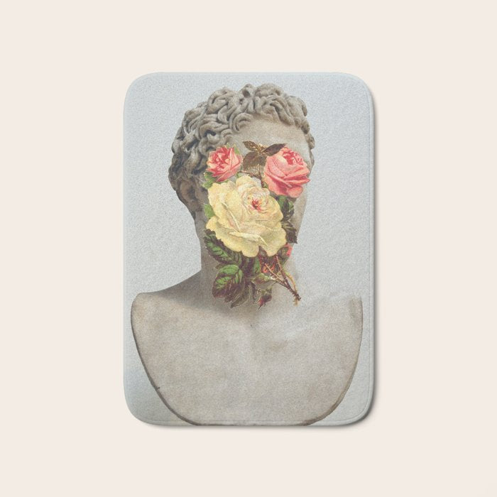 Bust With Flowers Bath Mat Gallery Image 1