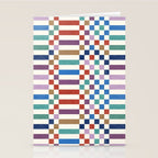 Colorful Geometric Checkered Stripes Pattern Stationery Card Gallery Image 2