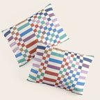 Colorful Geometric Checkered Stripes Pattern Pillow Sham Gallery Image 3