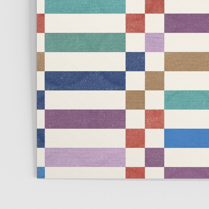 Colorful Geometric Checkered Stripes Pattern Poster Gallery Image 3