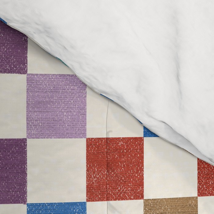 Colorful Geometric Checkered Stripes Pattern Comforter Gallery Image 4