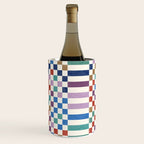 Colorful Geometric Checkered Stripes Pattern Wine Chiller Gallery Image 3