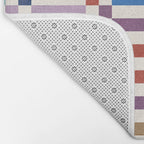 Colorful Geometric Checkered Stripes Pattern Bath Mat Gallery Image 2
