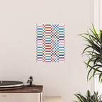 Colorful Geometric Checkered Stripes Pattern Poster Gallery Image 2
