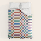 Colorful Geometric Checkered Stripes Pattern Comforter Gallery Image 6
