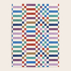 Colorful Geometric Checkered Stripes Pattern Poster Gallery Image 4