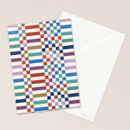 Colorful Geometric Checkered Stripes Pattern Stationery Card Gallery Image 2