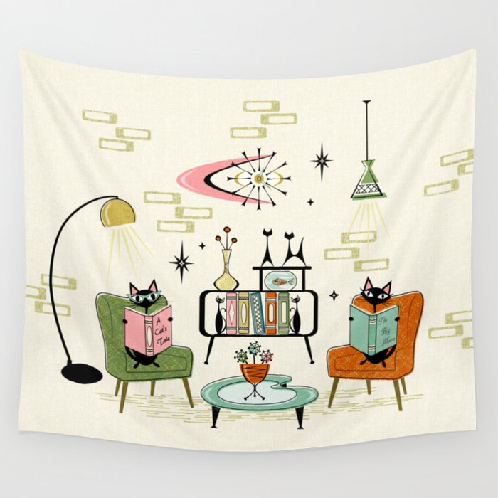 Cozy Cats Den studioxtine Wall Tapestry Gallery Image 4