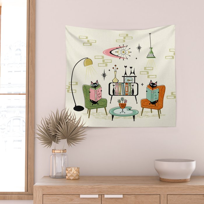Cozy Cats Den studioxtine Wall Tapestry Gallery Image 2