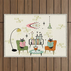 Cozy Cats Den studioxtine Outdoor Rug Gallery Image 1