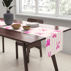 Classic Hot Pink Bows And Stripes Table Runner Gallery Image 2