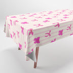 Classic Hot Pink Bows And Stripes Tablecloth Gallery Image 1