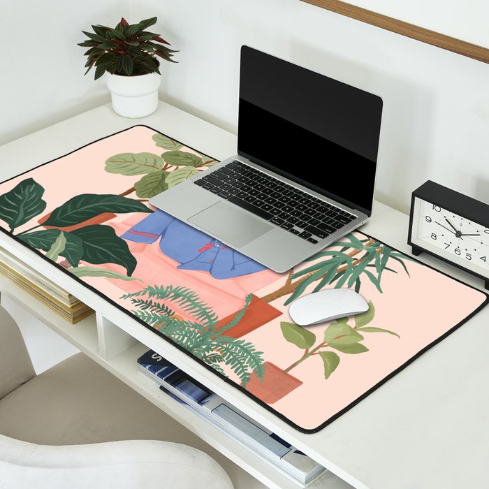 Reading with The Plants Desk Mat Gallery Image 2