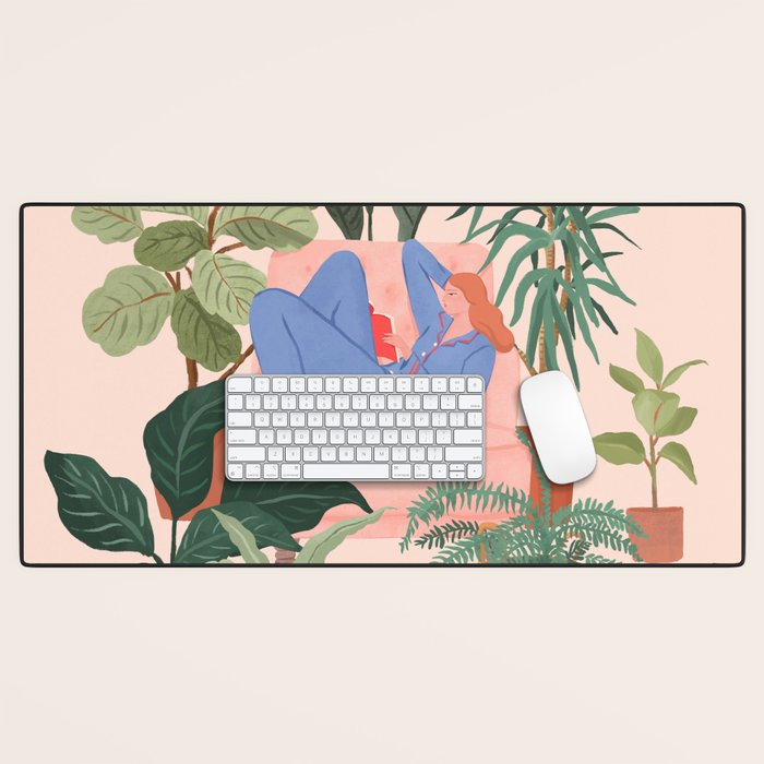 Reading with The Plants Desk Mat Gallery Image 1