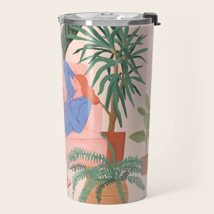 Reading with The Plants Travel Mug Gallery Image 2