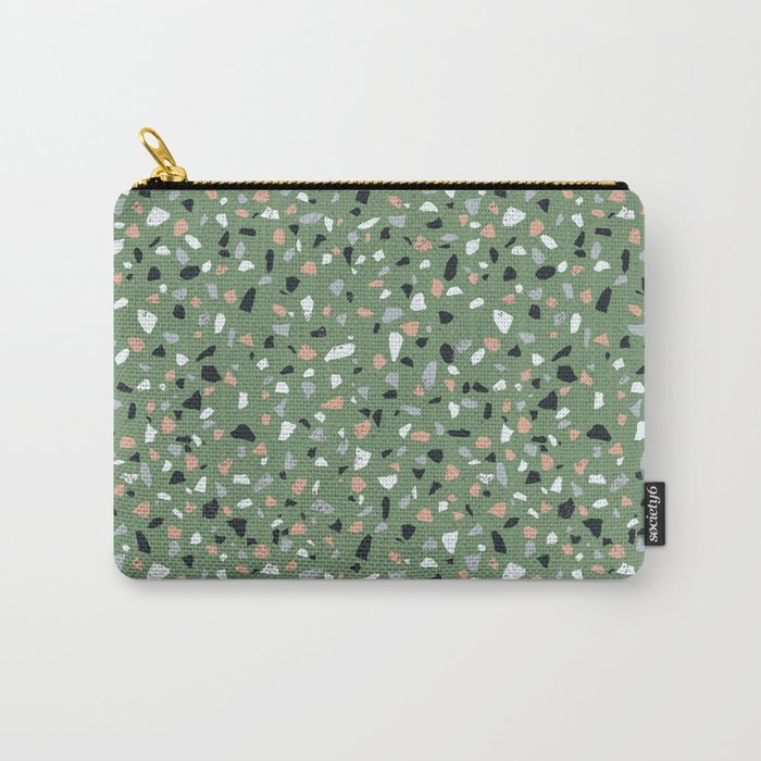 Terrazzo flooring seamless pattern with colorful marble rocks Carry All Pouch Gallery Image 1