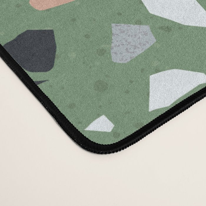 Terrazzo flooring seamless pattern with colorful marble rocks Desk Mat Gallery Image 4
