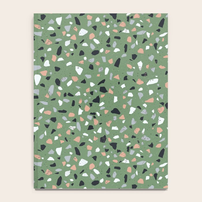 Terrazzo flooring seamless pattern with colorful marble rocks Notebook Gallery Image 4