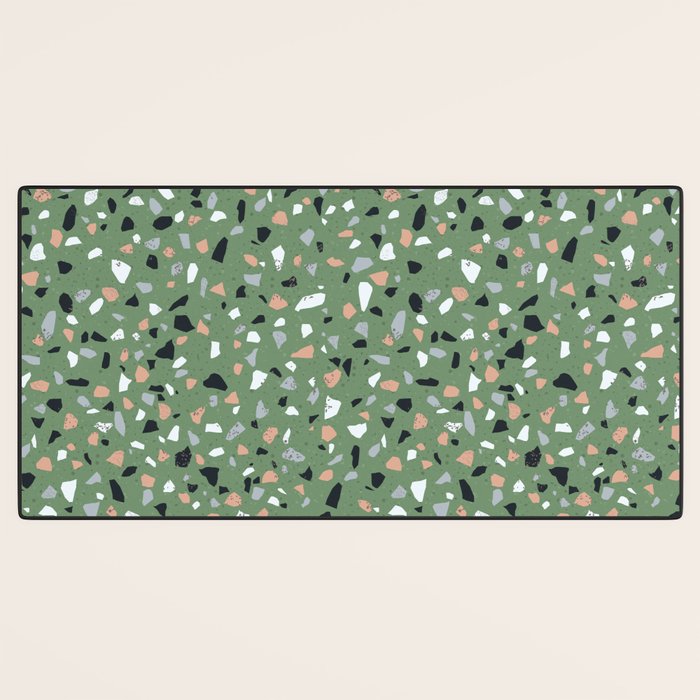 Terrazzo flooring seamless pattern with colorful marble rocks Desk Mat Gallery Image 3