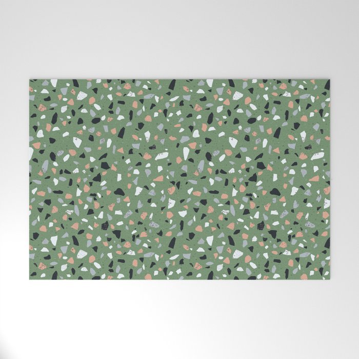 Terrazzo flooring seamless pattern with colorful marble rocks Welcome Mat Gallery Image 1