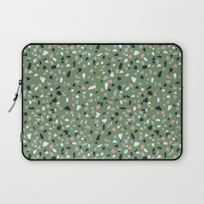 Terrazzo flooring seamless pattern with colorful marble rocks Laptop Sleeve Gallery Image 1