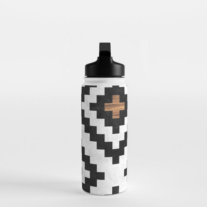 Urban Tribal Pattern No.16 - Aztec - Concrete and Wood Water Bottle Gallery Image 3