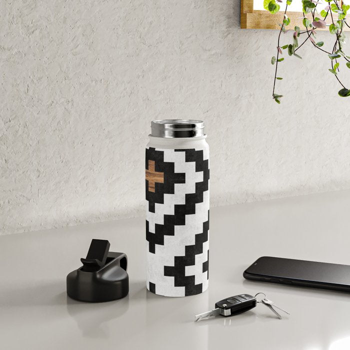 Urban Tribal Pattern No.16 - Aztec - Concrete and Wood Water Bottle Gallery Image 5