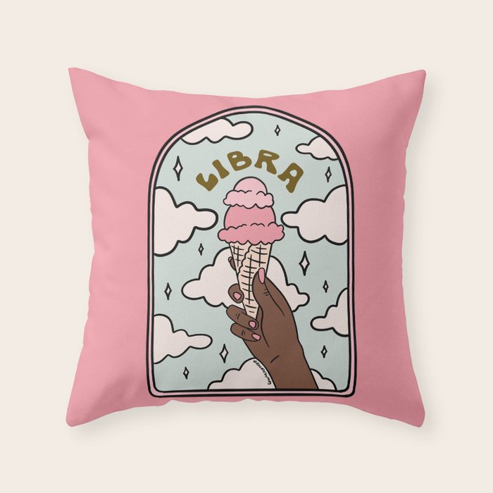 Libra Ice cream Throw Pillow Gallery Image 6