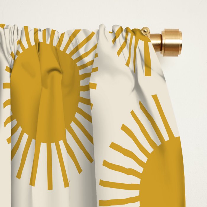 Boho Summer Sun Pattern I Golden Window Curtain Gallery Image 2