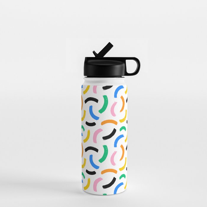 Colorful abstract brush stroke art pattern Water Bottle Gallery Image 1