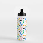 Colorful abstract brush stroke art pattern Water Bottle Gallery Image 2