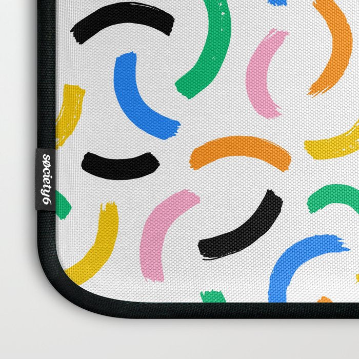 Colorful abstract brush stroke art pattern Laptop Sleeve Gallery Image 3