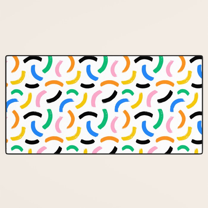 Colorful abstract brush stroke art pattern Desk Mat Gallery Image 3