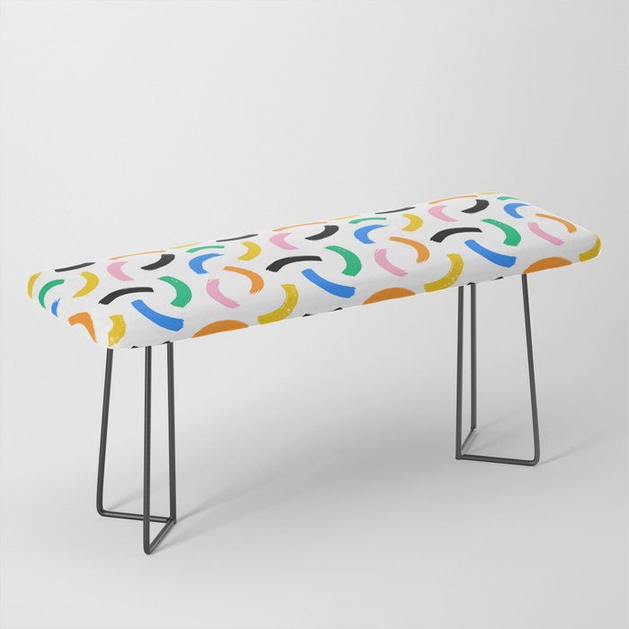 Colorful abstract brush stroke art pattern Bench Gallery Image 1