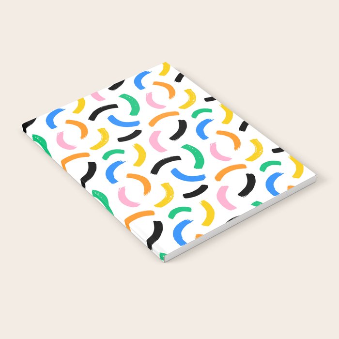 Colorful abstract brush stroke art pattern Notebook Gallery Image 2
