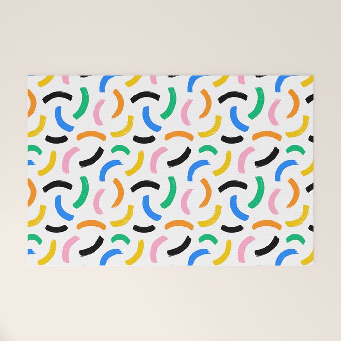 Colorful abstract brush stroke art pattern Welcome Mat Gallery Image 1