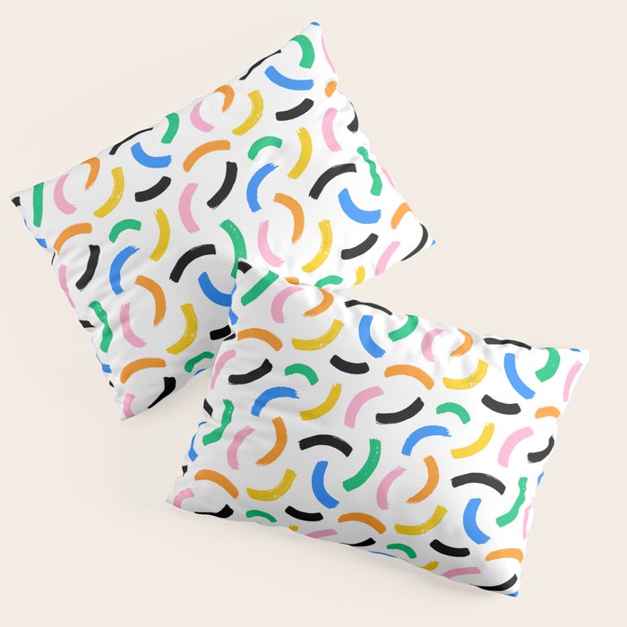 Colorful abstract brush stroke art pattern Pillow Sham Gallery Image 1