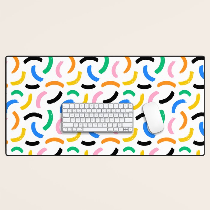 Colorful abstract brush stroke art pattern Desk Mat Gallery Image 1