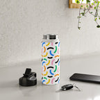 Colorful abstract brush stroke art pattern Water Bottle Gallery Image 4