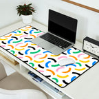 Colorful abstract brush stroke art pattern Desk Mat Gallery Image 2